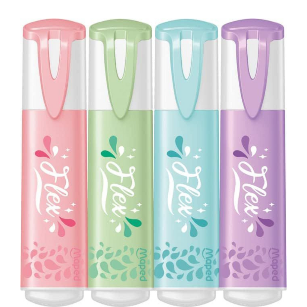 Maped Fluo'peps Flex Pastel - Pack de 4 surligneurs Bureau prix tunisie