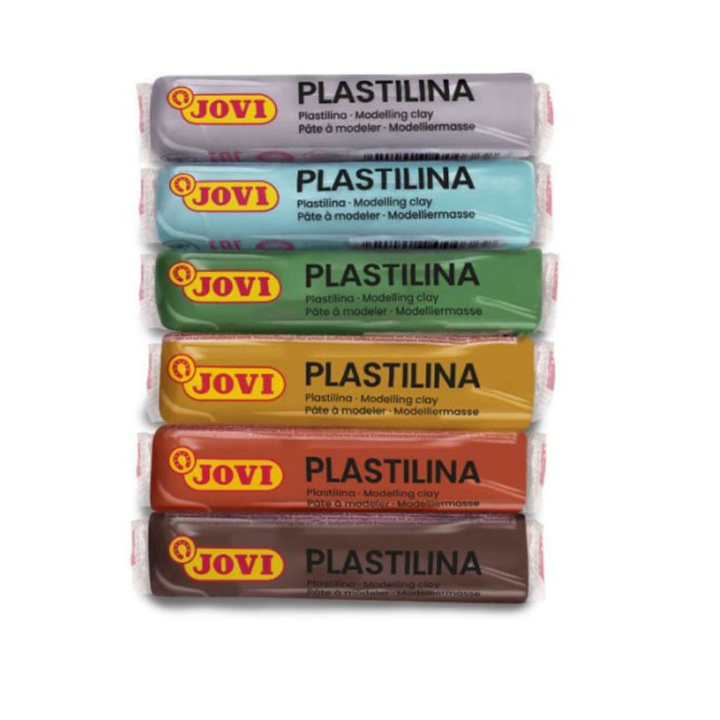 Pack de 6 pâtes à modeler JOVI PLASTILINA de 15 gr NATURE COLOR Bureau prix tunisie