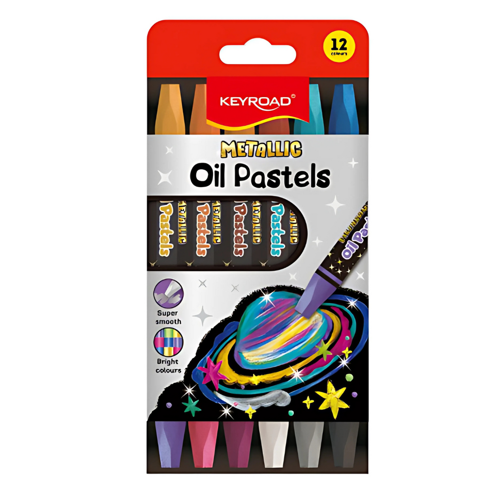 Pastèles à l’huile Keyroad Metallic – Lot de 12 couleurs Bureau prix tunisie