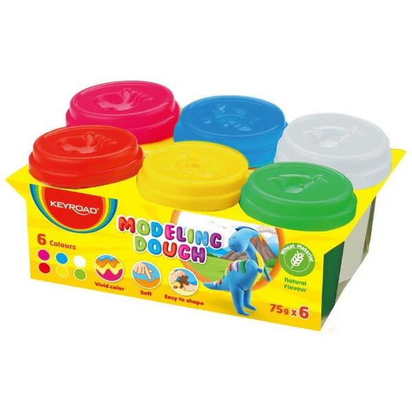 Pâte à Modeler Keyroad – Lot de 6 Pots Couleurs Vives Bureau prix tunisie