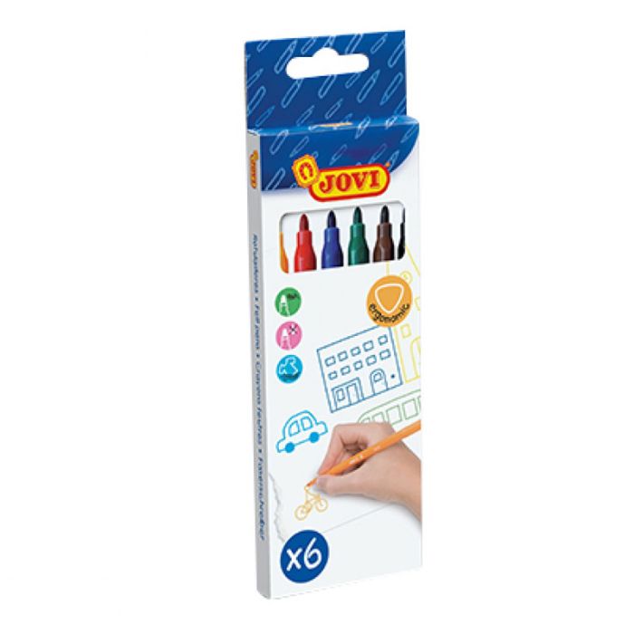 Pochette de 6 Feutres JOVI Super Lavable Bureau prix tunisie