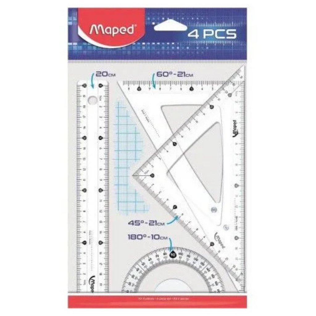POCHETTE GEOMETRIQUE MAPED 4PCS 20CM Bureau prix tunisie