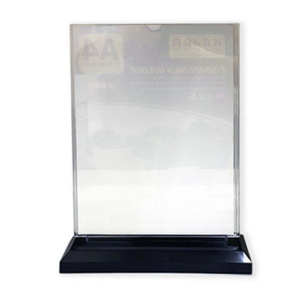 Porte-affiche en acrylique Kejea en forme de T avec base noire A4 Bureau prix tunisie