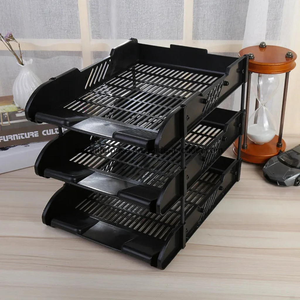 Porte-documents en plastique à 3 niveaux – Organisateur de bureau pratique 🗂️ Bureau prix tunisie