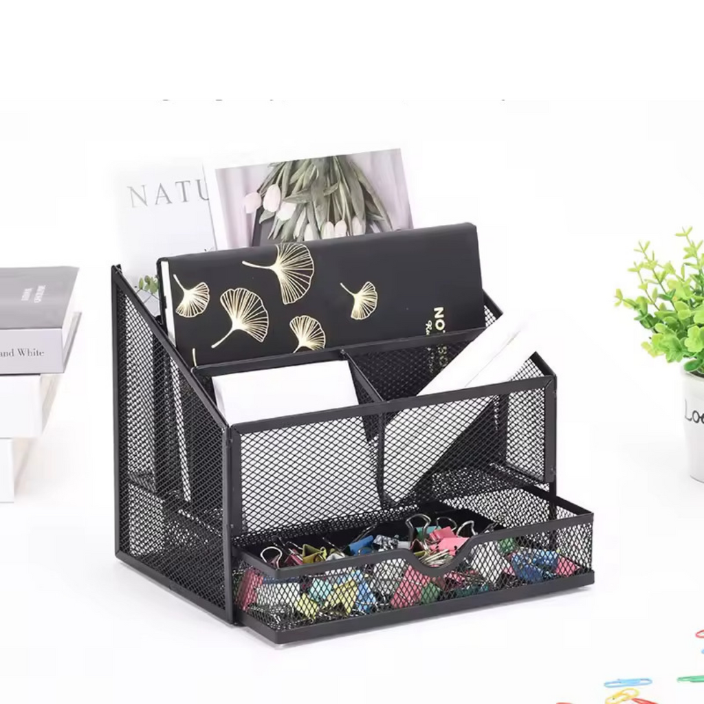 Porte-stylo en maille métallique, compartiment à lettres multifonctionnel et durable Bureau prix tunisie