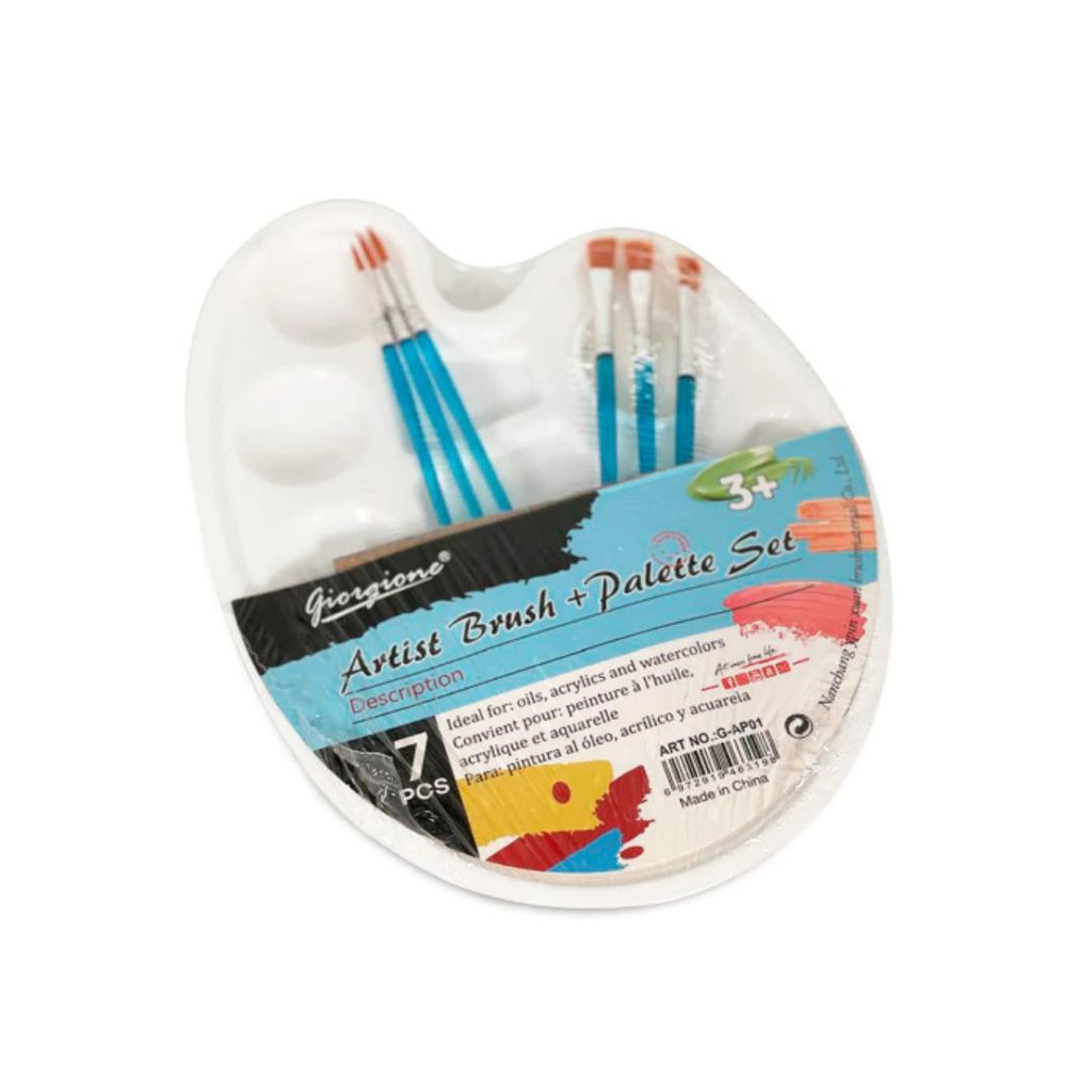 Set de 7 Pinceaux d’Artiste + Palette GIORGIONI Bureau prix tunisie