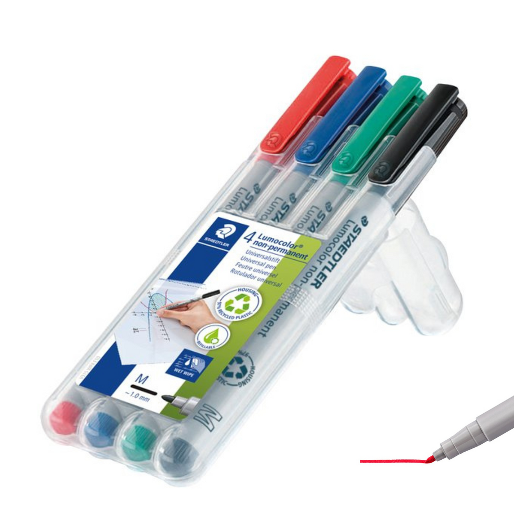 🖊️ Staedtler Lumocolor 315 – Set de 4 Marqueurs Non Permanents ✨ Bureau prix tunisie
