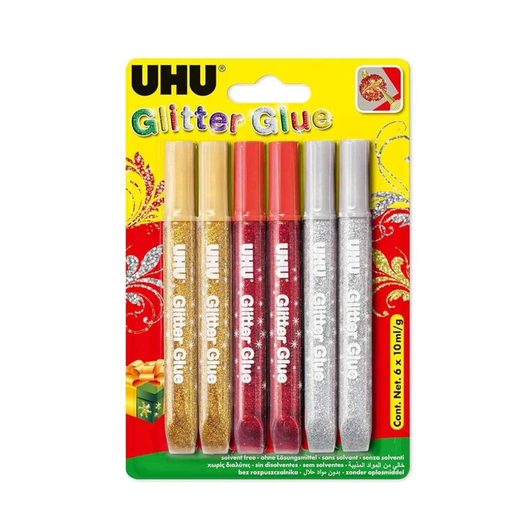 UHU Glitter Glue – Lot de 6 Colles Pailletées 10 ml Noël Bureau prix tunisie