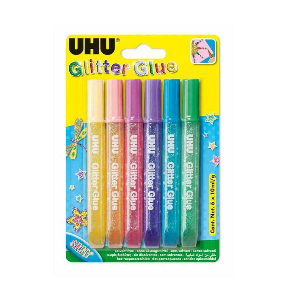 UHU Glitter Glue – Lot de 6 Colles Pailletées 10 ml Classique Bureau prix tunisie