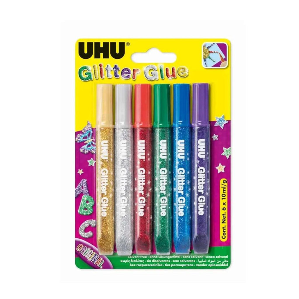 UHU Glitter Glue – Lot de 6 Colles Pailletées 10 ml Shiny Pastel Bureau prix tunisie