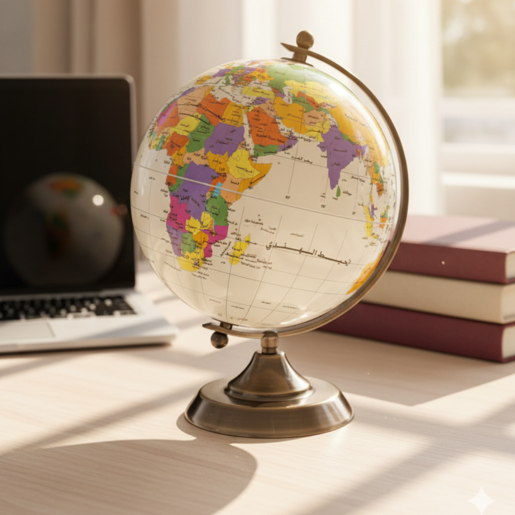 Globe terrestre en arabe - Dimension 20CM plume Bureau prix tunisie