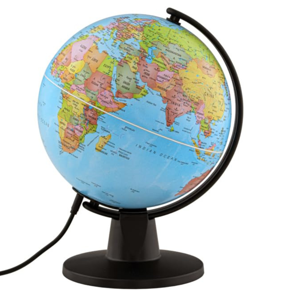 Globe terrestre lumineux en français - 20cm plume Bureau prix tunisie