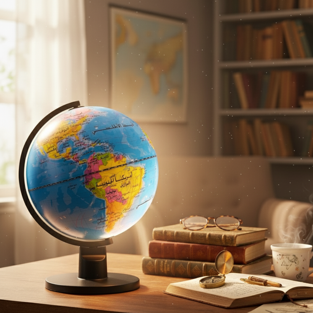 Globe terrestre lumineux hd pour étudiants en arabe - 25cm plume Bureau prix tunisie