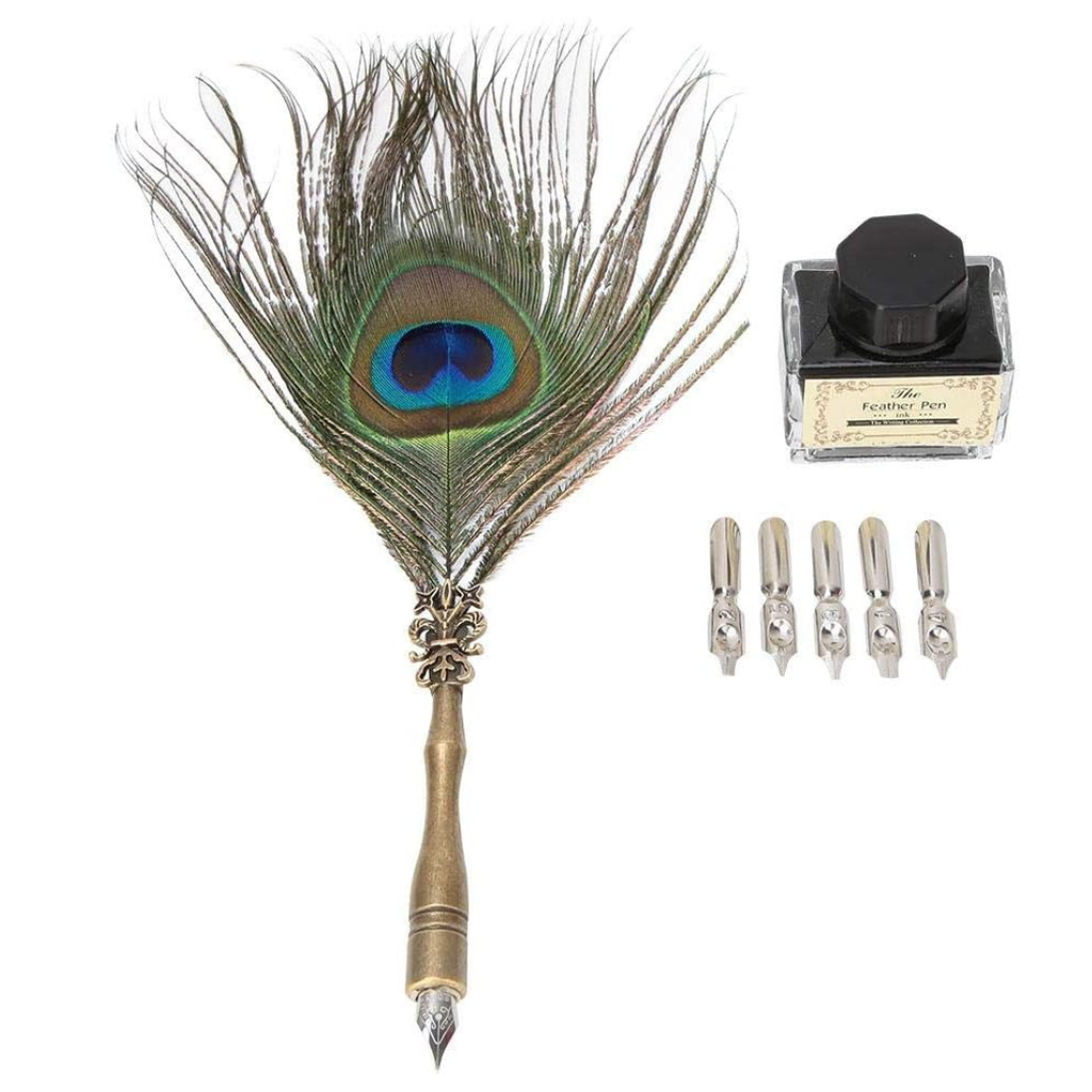 Set Stylo à Plume de Paon – Coffret Calligraphie Élégant & Raffiné plume Bureau prix tunisie
