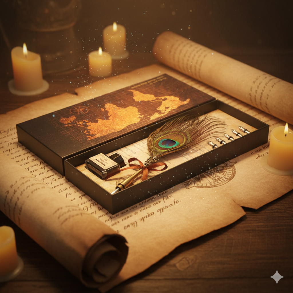 Set Stylo à Plume de Paon – Coffret Calligraphie Élégant & Raffiné plume Bureau prix tunisie