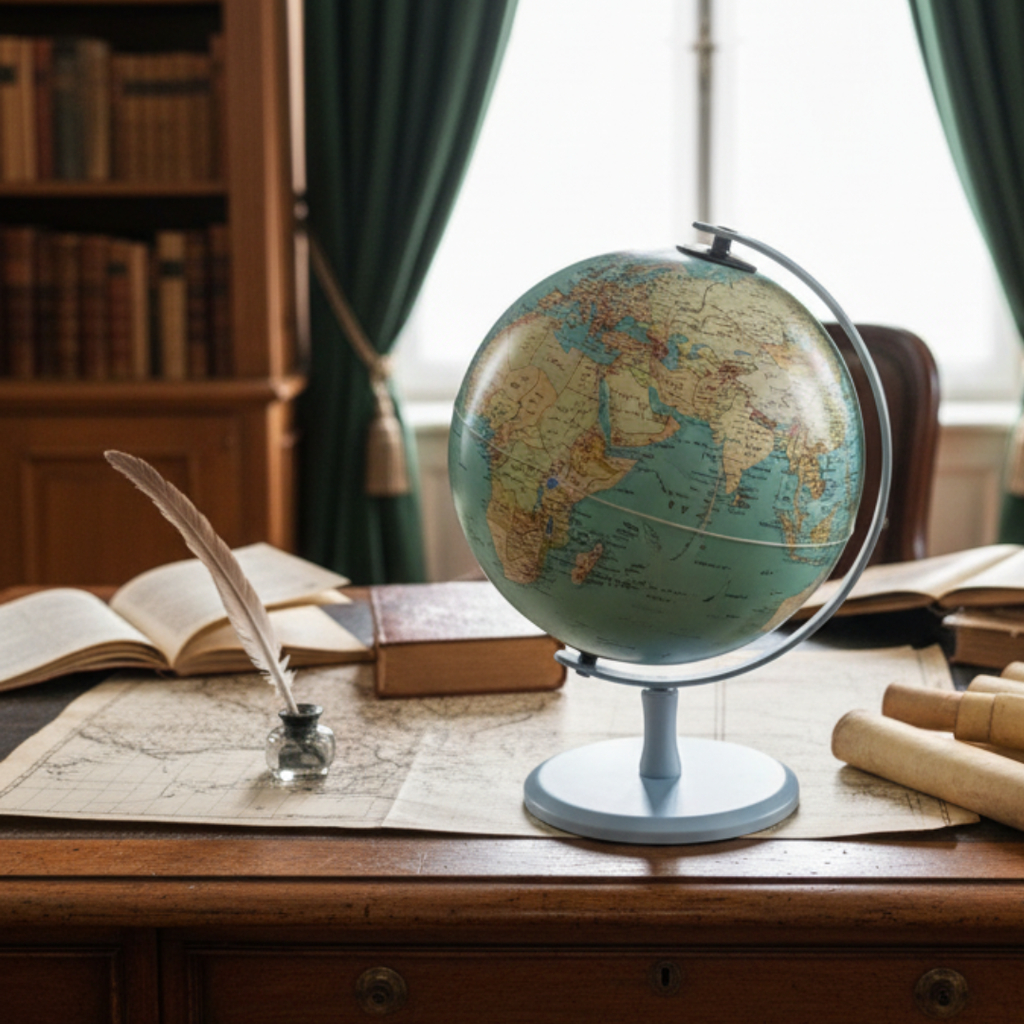 Globe terrestre en arabe 360° Vert plume Bureau prix tunisie