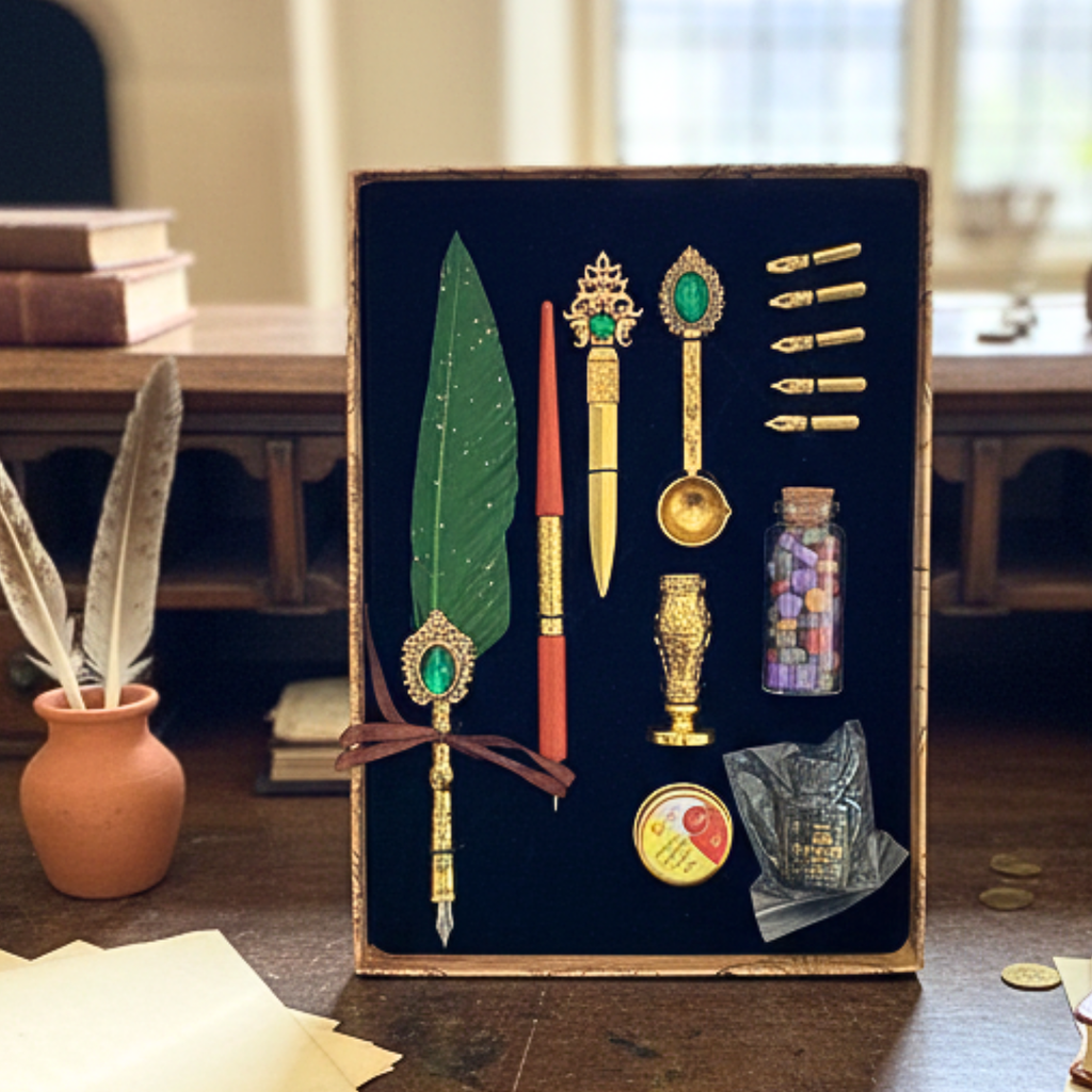 Stylo plume à plume pour calligraphie, fait à la main, stylo plume stylo à encre antique Vert plume Bureau prix tunisie