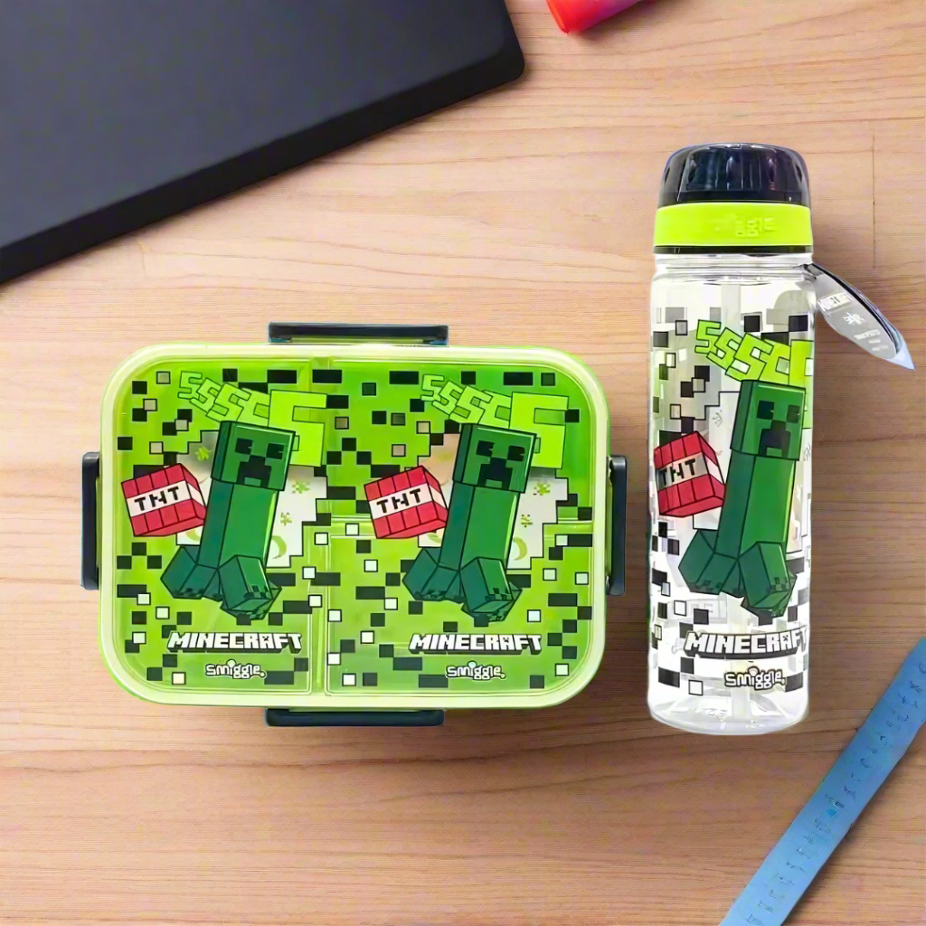 Pack Boite à Repas + Gourde Smiggle Minecraft porte gouter Bureau prix tunisie