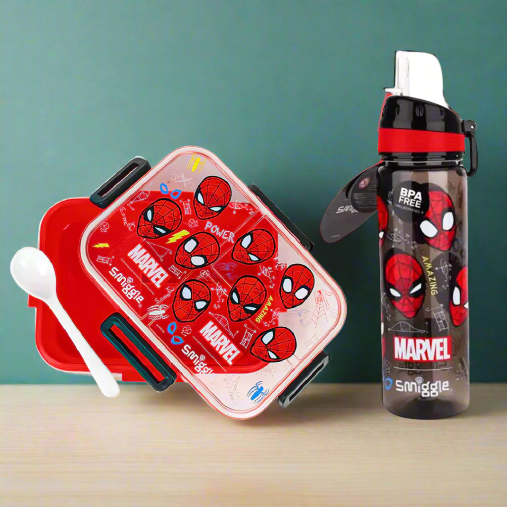 Pack Boite à Repas + Gourde Smiggle Spider man porte gouter Bureau prix tunisie