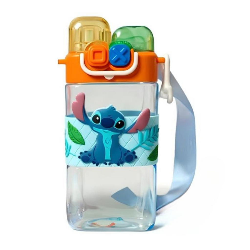 Bouteille D'Eau Stitch avec Paille Intégrée 400ml - Bleu Bleu ciel porte gouter Bureau prix tunisie