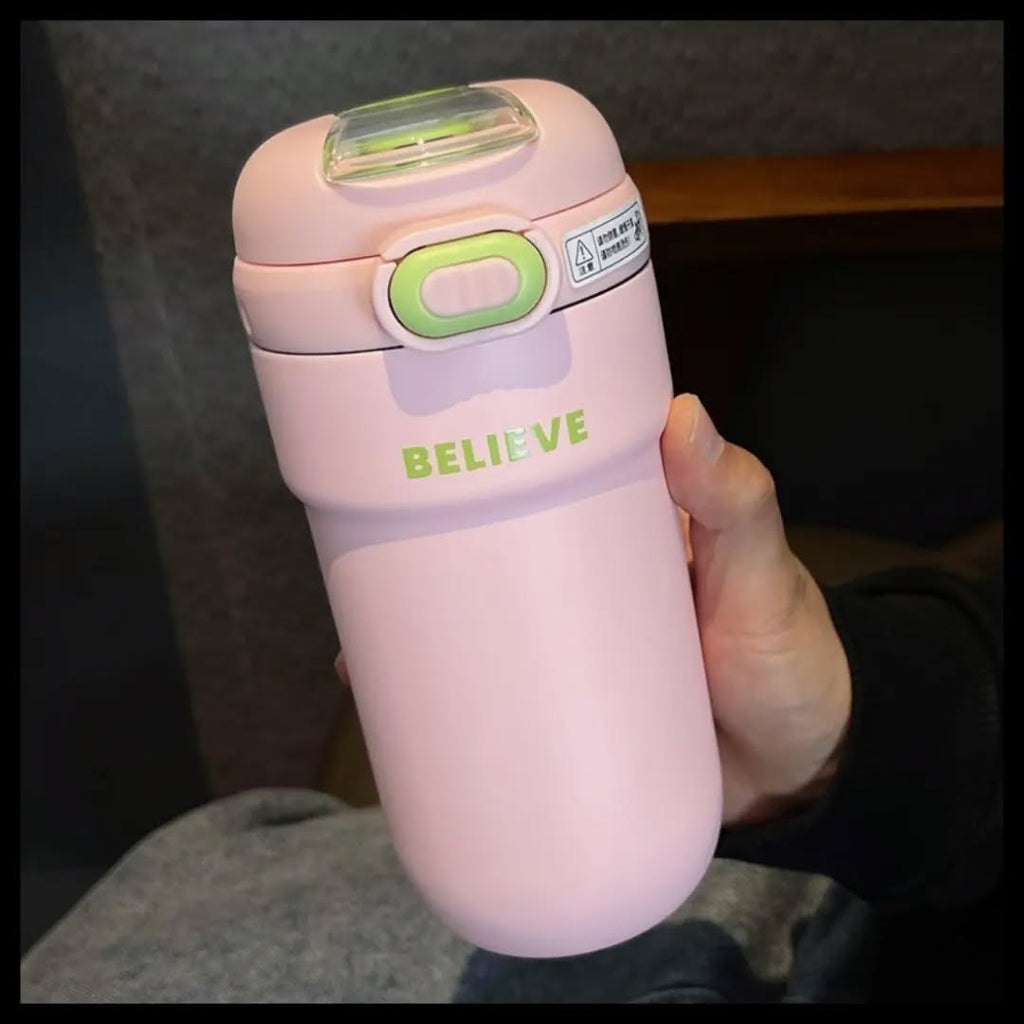 Mug Thermos en Acier Inoxydable 350ml🥤 Rose porte gouter Bureau prix tunisie