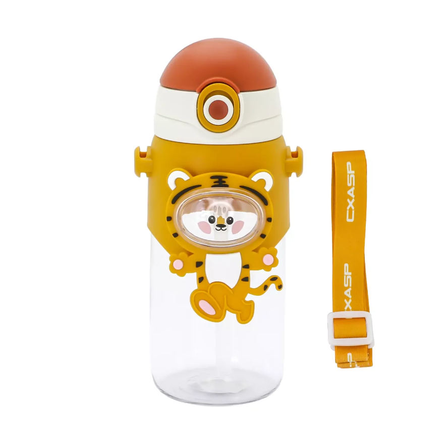 Gourde Enfant 3D Pop-Top avec Sangle — Tigre / Lapin / Éléphant Tigre porte gouter Bureau prix tunisie