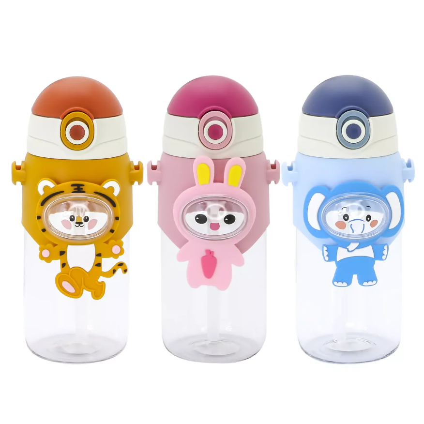 Gourde Enfant 3D Pop-Top avec Sangle — Tigre / Lapin / Éléphant porte gouter Bureau prix tunisie