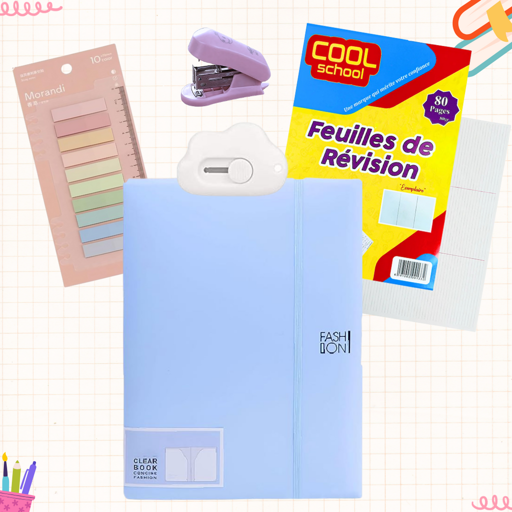 Kit Révision kawaii 📚 Sky blue Bureau prix tunisie