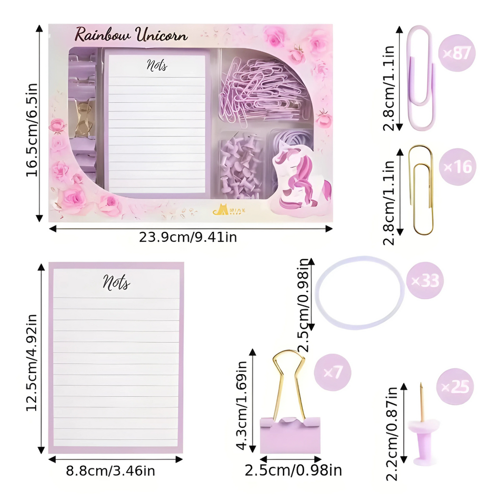 Set de papeterie Rainbow Unicorn – Violet Pastel Bureau prix tunisie