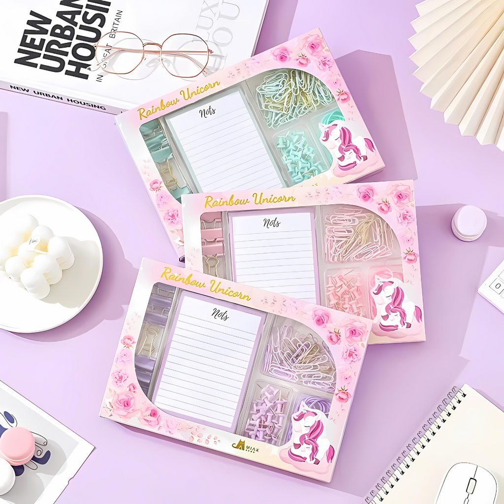 Set de papeterie Rainbow Unicorn – Violet Pastel Bureau prix tunisie