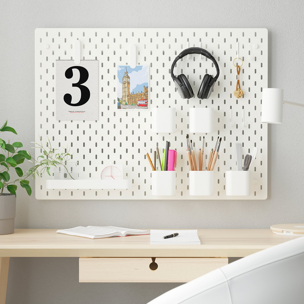 Pegboard mural avec crochets White Bureau prix tunisie