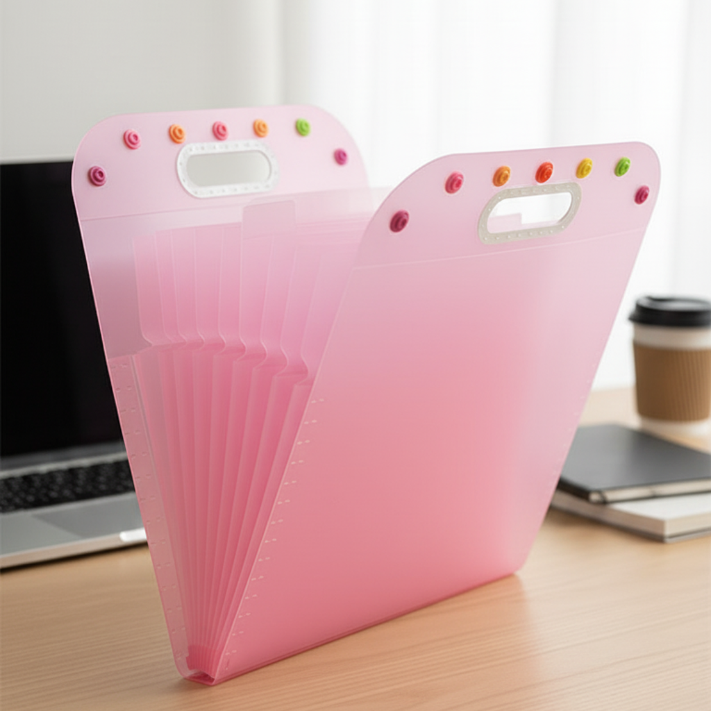 Classeur Accordéon Extensible A4 – Trieur de Documents Portable Rose Bureau prix tunisie