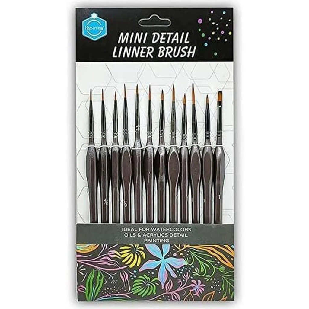 Pochette de 12 pinceaux mini detail - KeepSmiling beaux-arts prix tunisie