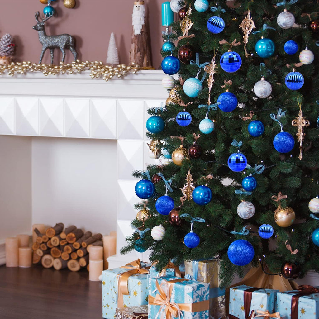 12 Boules de Noël -Bleu - 30 mm Décoration Noel prix tunisie