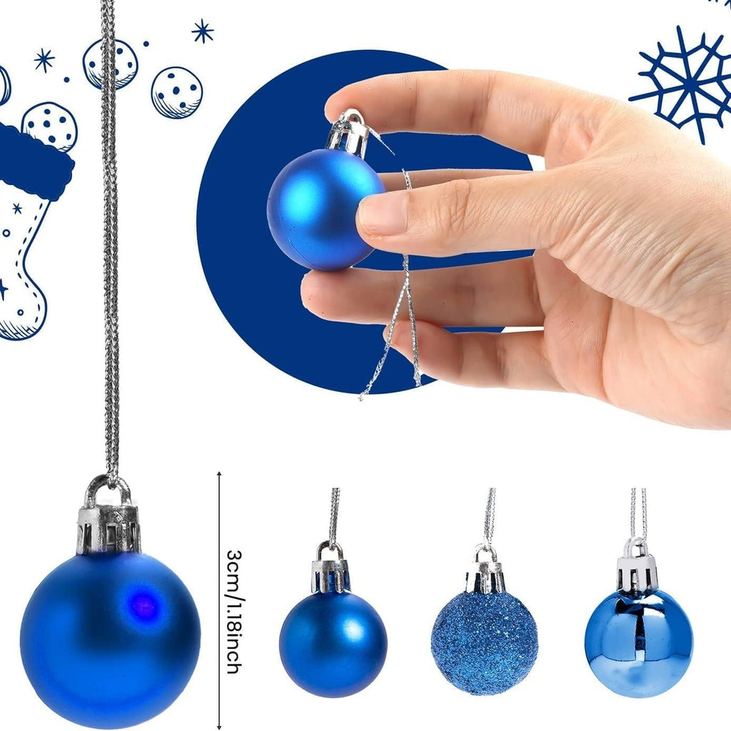 12 Boules de Noël -Bleu - 30 mm Décoration Noel prix tunisie