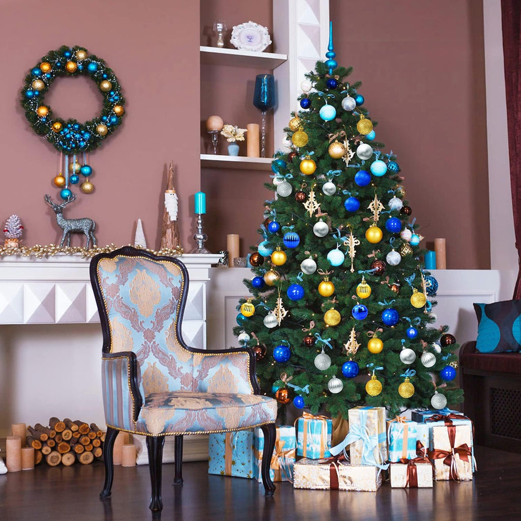 12 Boules de Noël -Bleu - 30 mm Décoration Noel prix tunisie