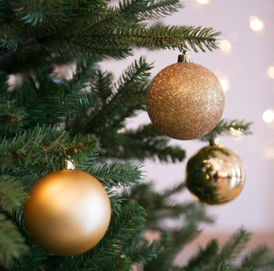 12 Boules de Noël - Gold - 30 mm Décoration Noel prix tunisie