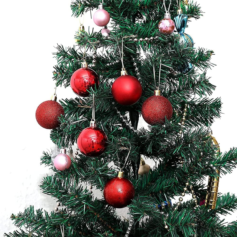 12 Boules de Noël -Rouge - 30 mm Décoration Noel prix tunisie