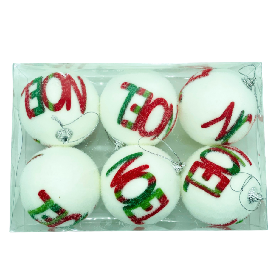 6 Boules De Noel Blanc Décoration Noel prix tunisie