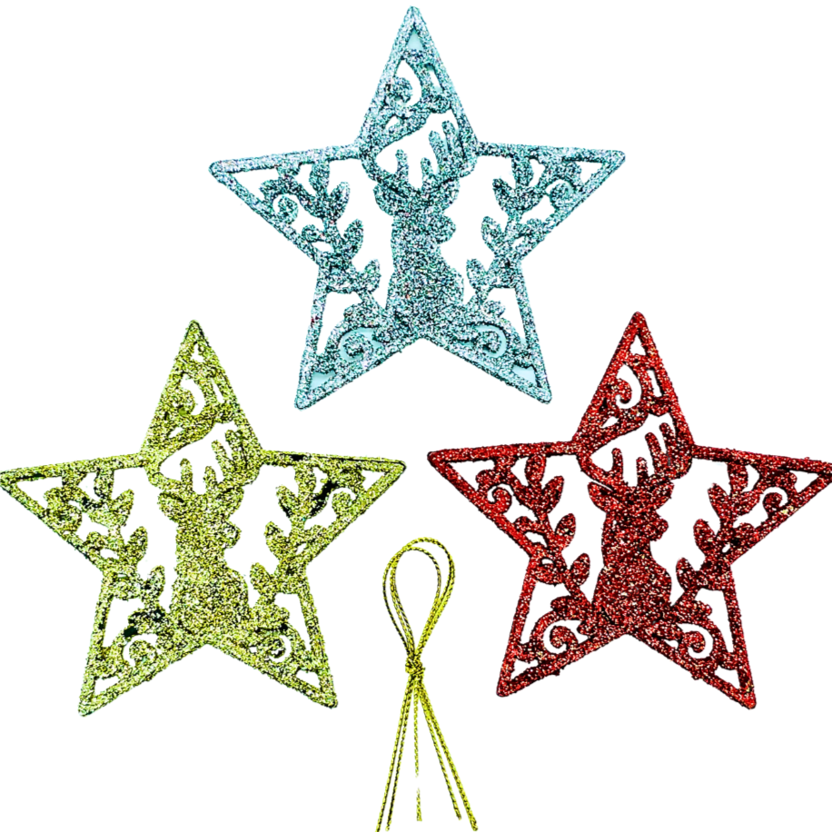 ACCESSOIRE DECO NOËL Etoile (3 pièces) Décoration Noel prix tunisie