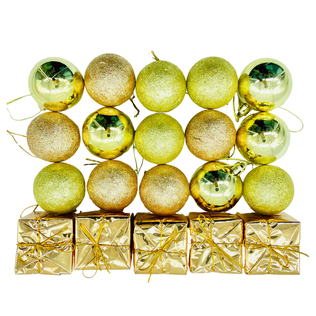 Boite de 20 Piéces Pour Décoration de Noel Gold Décoration Noel prix tunisie