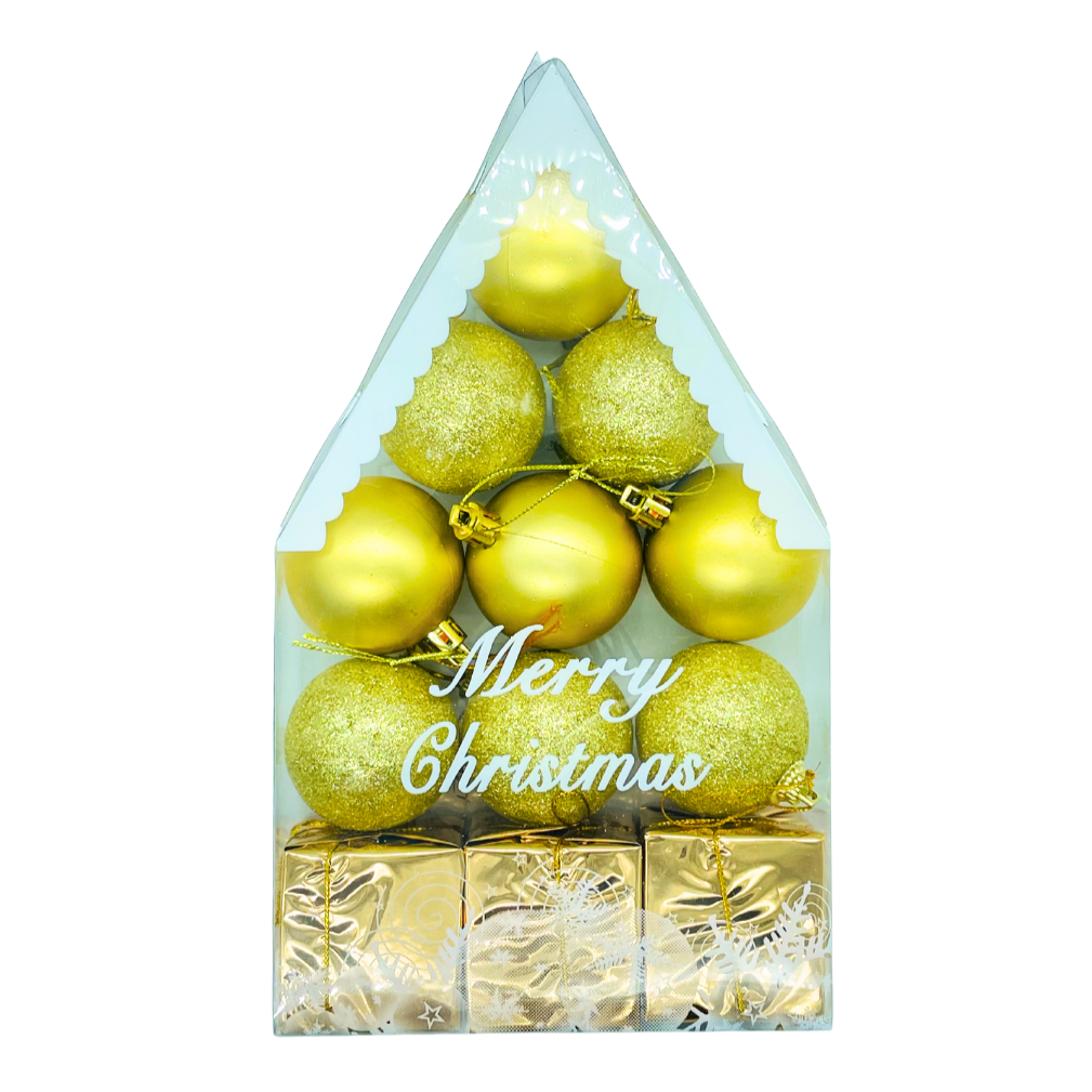 Boite de 9 Boules Gold Décoration Noel prix tunisie