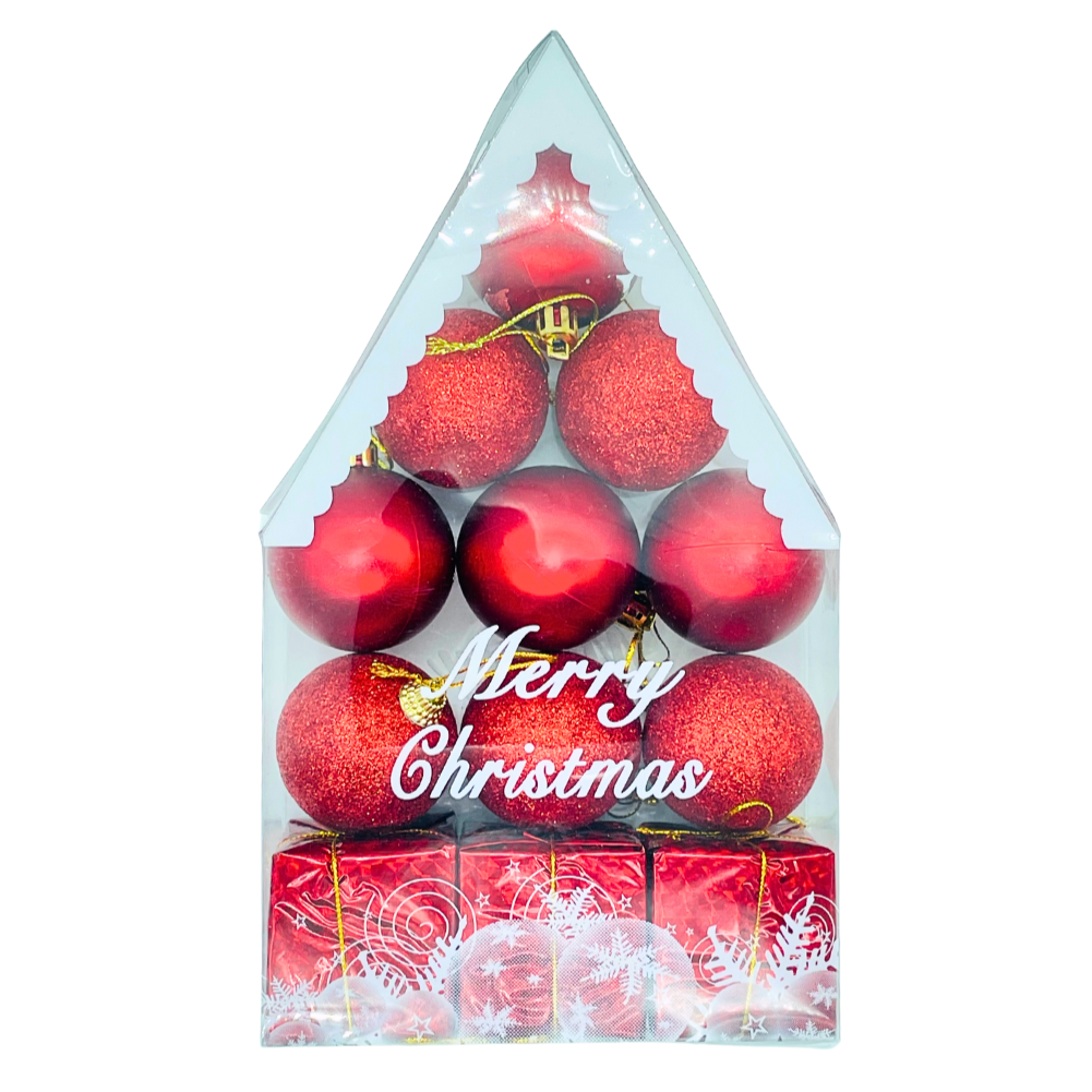 Boite de 9 Boules Rouge Décoration Noel prix tunisie