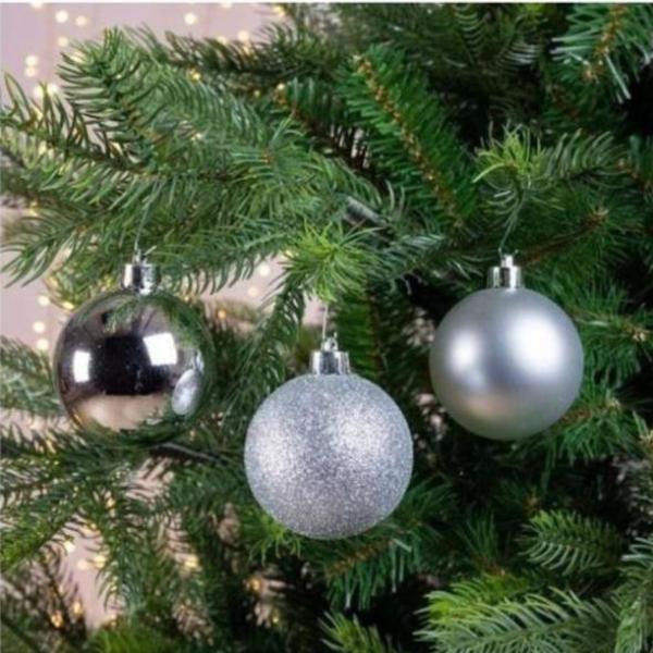 Boule de Noël Argent (Boite 6) Décoration Noel prix tunisie