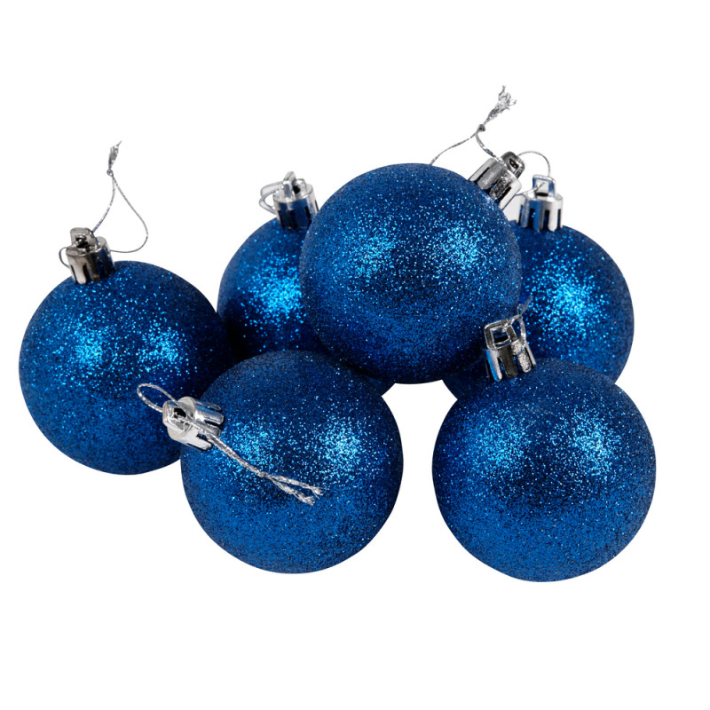 Boule de Noël Bleu (Boite 6) Décoration Noel prix tunisie