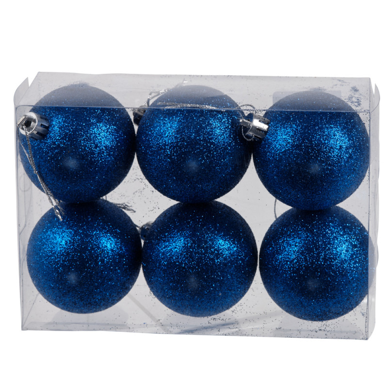 Boule de Noël Bleu (Boite 6) Décoration Noel prix tunisie