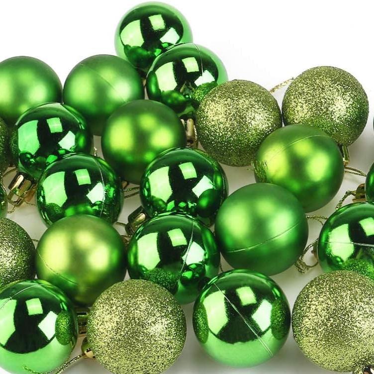 Boule de Noël Vert (Boite 6) Décoration Noel prix tunisie