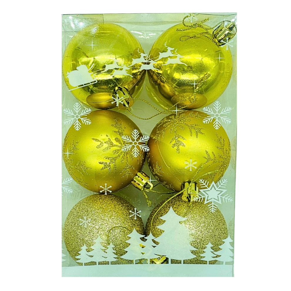 Boules de Noël Gold (Boite 6) Décoration Noel prix tunisie
