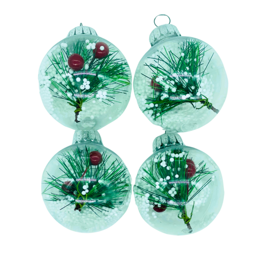 Boules Transparentes pour Sapin de Noël Écoration à Suspendre (4 pièces) Décoration Noel prix tunisie