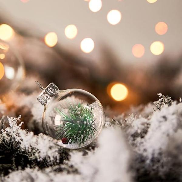 Boules Transparentes pour Sapin de Noël Écoration à Suspendre (4 pièces) Décoration Noel prix tunisie